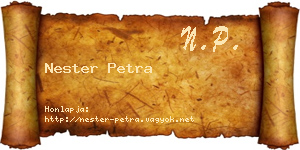 Nester Petra névjegykártya